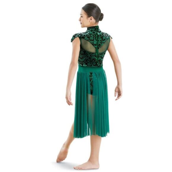 Weissman Dance Costume 11291 Green Child Extra Large - Picture 2 of 8